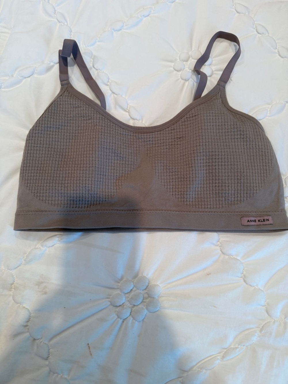 Anne Klein Taupe Wireless Seamless Bralette with Adjustable Straps